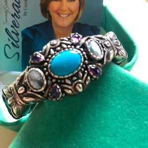 .925 sterling silver Carolyn Pollack multi stone bracelet.